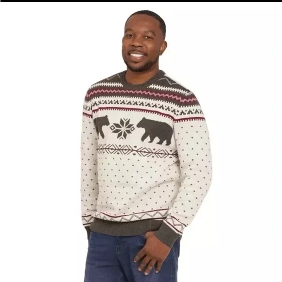 Lands' End Men’s Family Holiday pull over Sweater - Picture 5 of 5